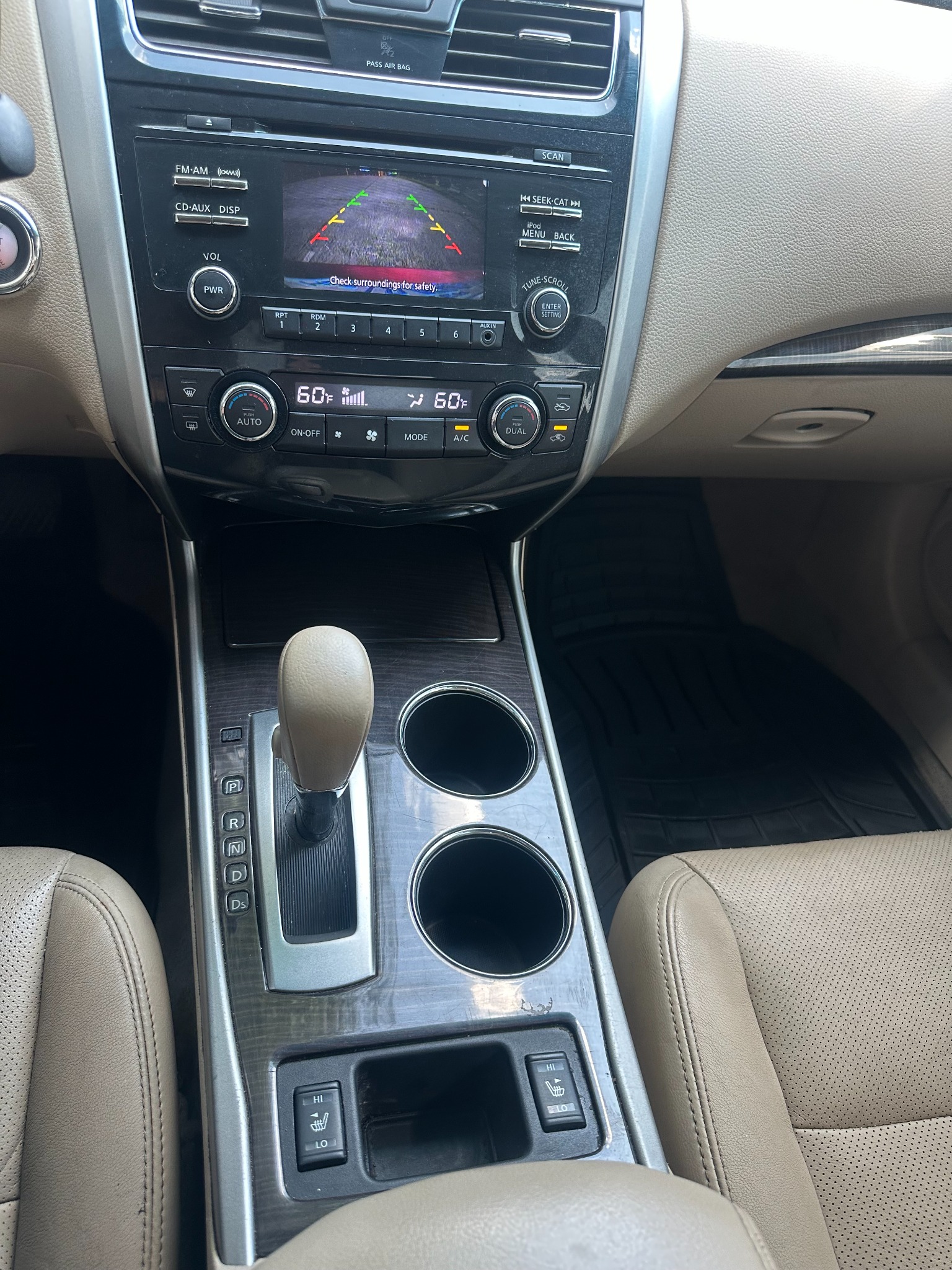 Center console, heated seats and backup camera